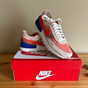 Brand New In Box Nike Waffle One Women's Sneakers in US Size 7.5 Blue/Orange